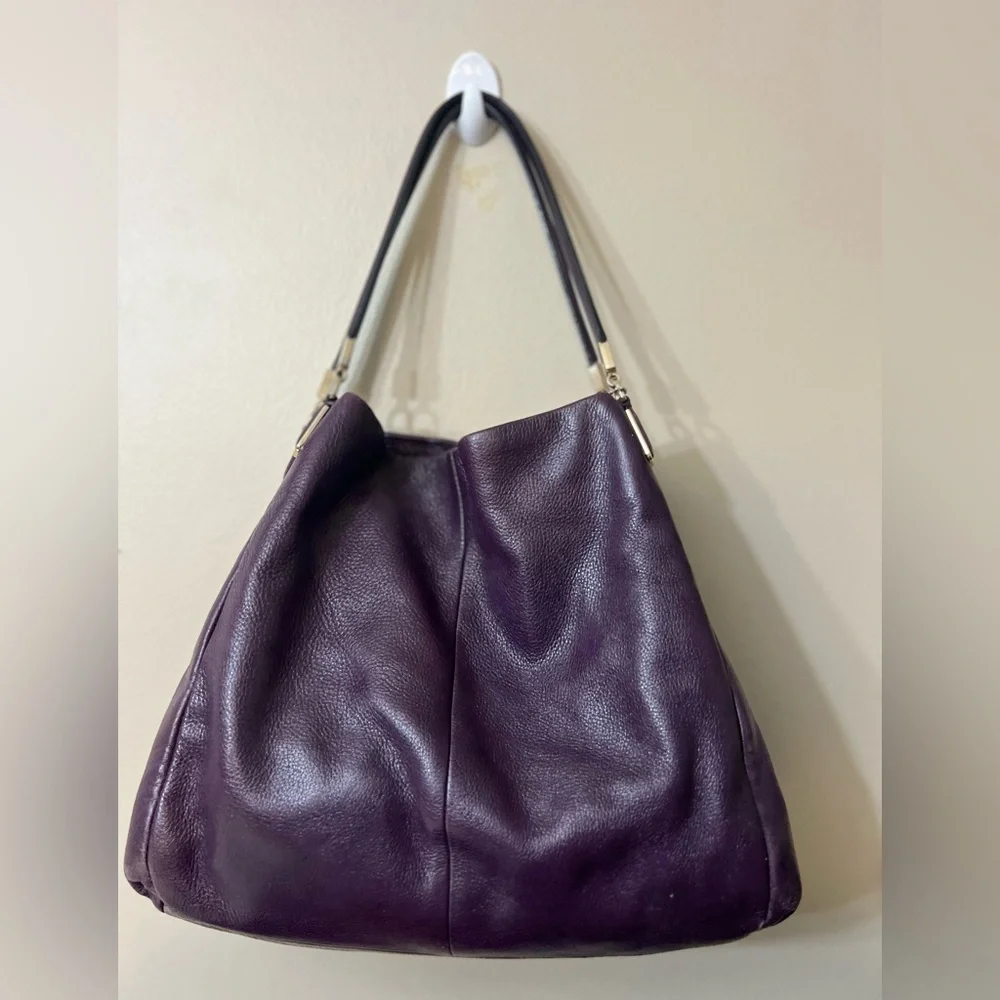 Coach Deep Purple Leather Hobo Bag# 26224